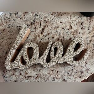 Decorative 'Love' Sign with Beaded Design